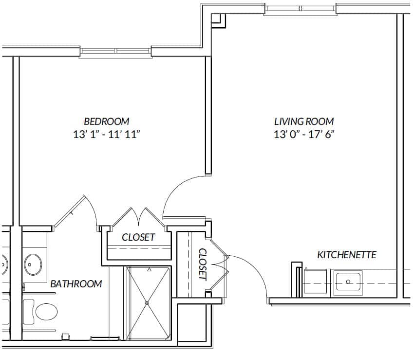 Assisted Living Unit B Floor Plan