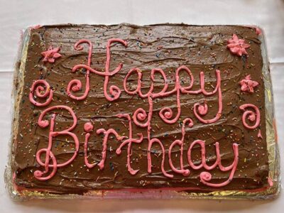 Happy Birthday chocolate icing cake